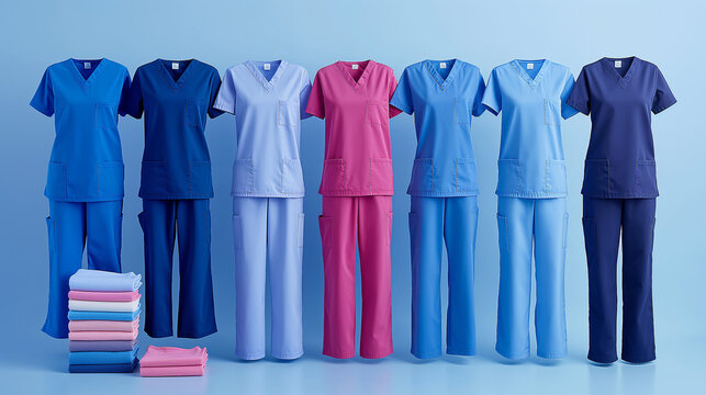 Medical uniforms showing scrubs fashion for hospital healthcare workers