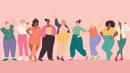 Fototapeta premium Sexual Health Body Positivity Body Positivity Diverse group of people celebrating body positivity