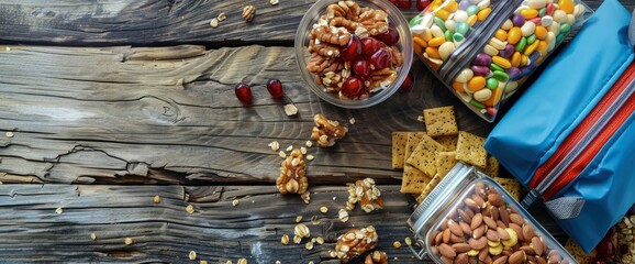 Illustration Of Energy Bars And Snacks For Backpacking