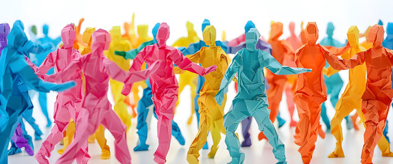 A group of people are playing a game of paper football