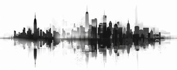 Fototapeta premium City skyline vector art with zoning regulations,