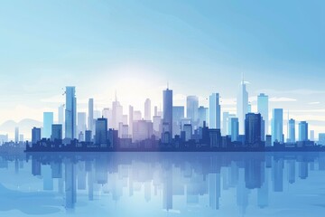 Obraz premium City skyline vector illustration with zoning regulations,