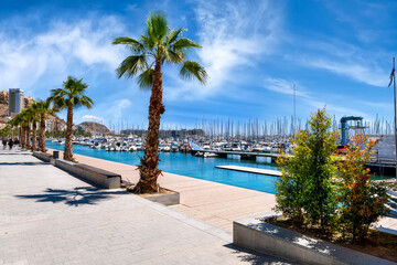 Harbor with promenade and view to the boats in Alicante, Spain © EKH-Pictures