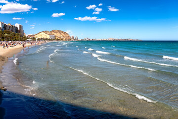 Alicante, Spain, view of the beach near the city centre of Alicante