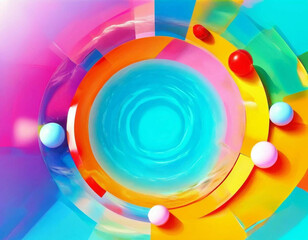 Liquid colorful circle background with empty space for text message. Quotes backdrop, business presentation, wallpapers. Circle abstract motion colours.