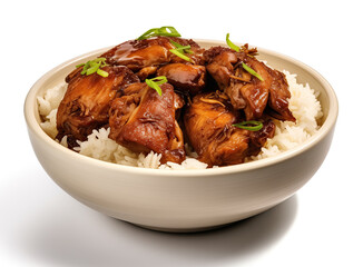 Delicious Philippine chicken adobo dish with aromatic herbs, perfect for a flavorful meal!