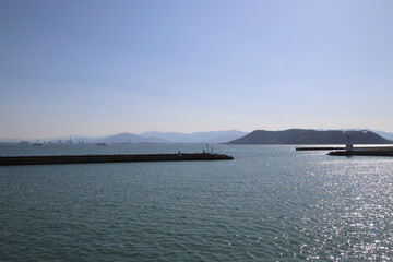 福岡市の博多湾風景、