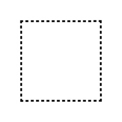 Decorative border frame with blank place for title text or typography. Small dotted square shape border isolated on white color background