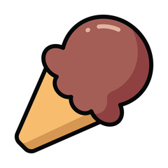 Simple Ice Cream colorful icon Illustration. The icon illustration can be used for websites, print templates, presentation templates, illustrations, etc