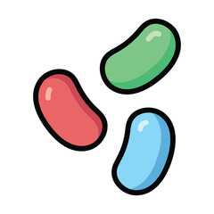 Simple Jelly Bean colorful icon Illustration. The icon illustration can be used for websites, print templates, presentation templates, illustrations, etc