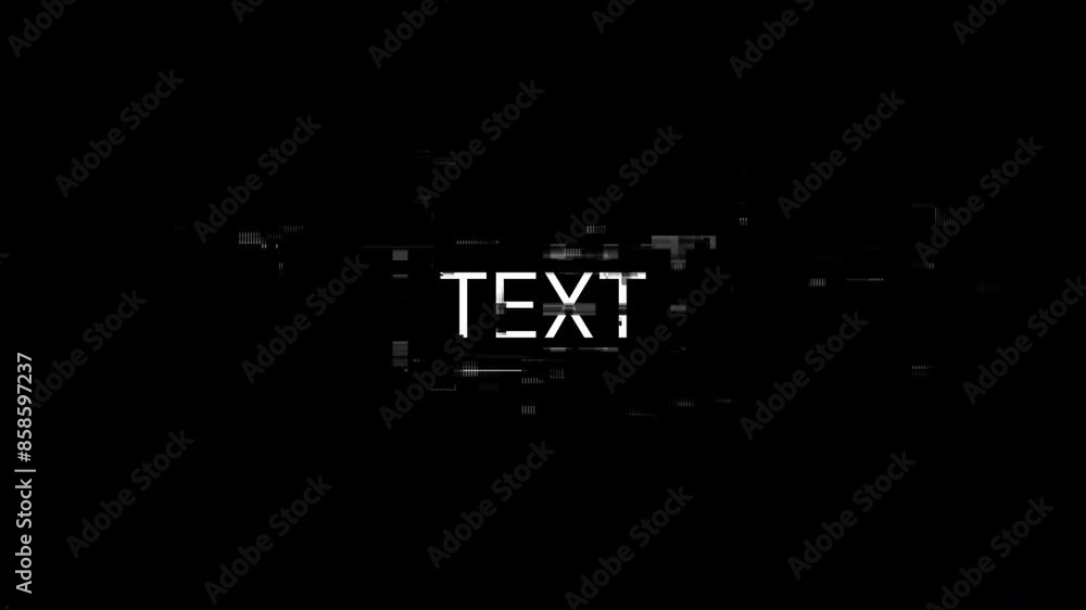 Poster text with screen effects of technological failures. spectacular screen glitch with various kinds of 