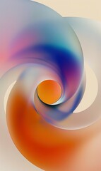 Abstract Swirling Colors with a Circular Center