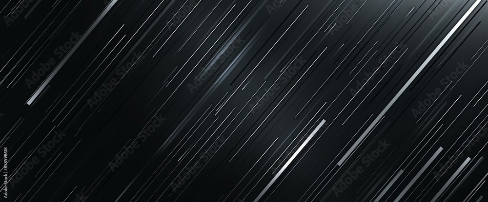 Poster the image depicts a black background with numerous thin white lines running diagonally across the en
