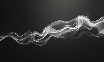 High-resolution image of white smoke or fog against a black background, forming abstract and flowing patterns.