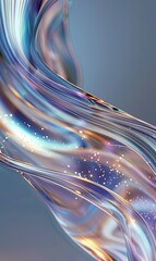 Abstract Flowing Liquid with Golden Shimmer