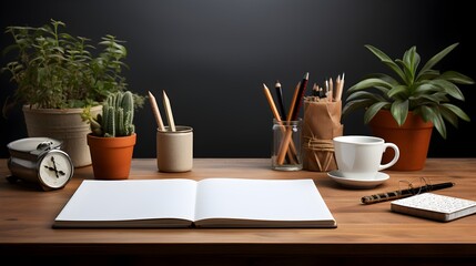 Neat office table with natural lighting and sleek design