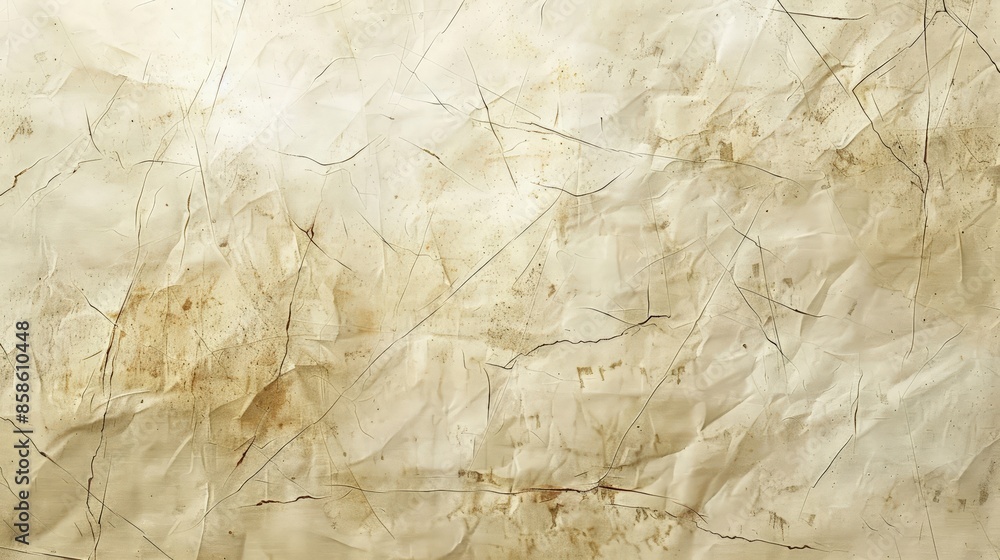 Poster close-up of a textured parchment background with faint abstract patterns and subtle lines.