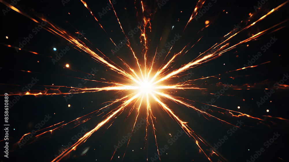 Poster create an abstract background that evokes the feel of a celestial event, such as a starburst or supe