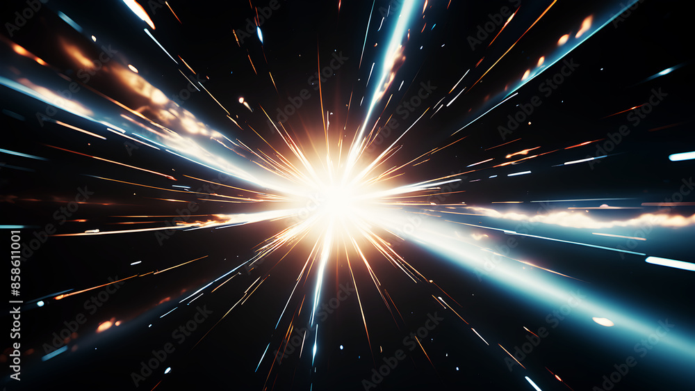 Poster create an abstract background that evokes the feel of a celestial event, such as a starburst or supe