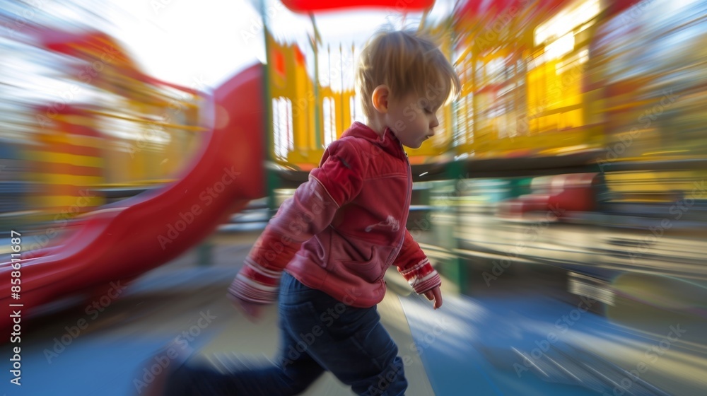Poster the soft edges of playful antics unfolding in the depths of a blurred playhouse.