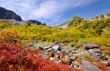 紅葉の北アルプス涸沢カール