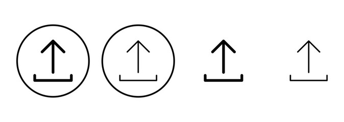 Upload icon set. load data symbol