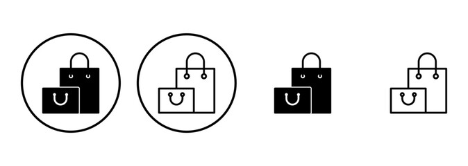 Shopping bag icon set. shopping icon vector