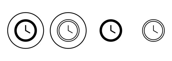 Clock icon set. Time icon vector. watch icon symbol