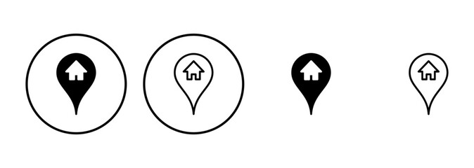 Address icon set. home location icon vector