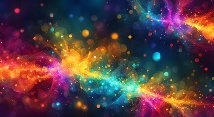 Fototapeta premium A colorful, swirling line of light with a lot of small, bright dots