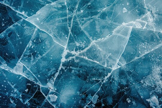 Cracked blue ice background