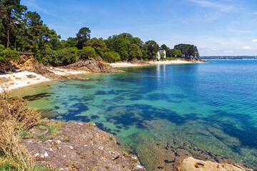 Küste bei Fouesnant in der Bretagne, Frankreich
