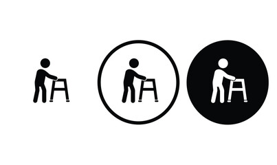 icon physical therapy black outline for web site design 
and mobile dark mode apps 
Vector illustration on a white background