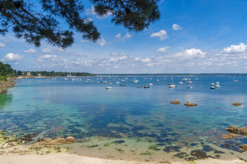 Küste bei Fouesnant in der Bretagne, Frankreich