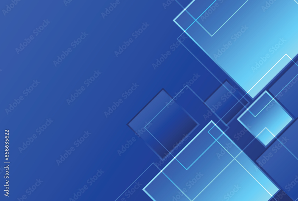 Poster modern blue background with geometric squares. abstract blue background with abstract graphic elemen