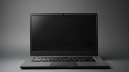 Minimalistic laptop with a blank screen