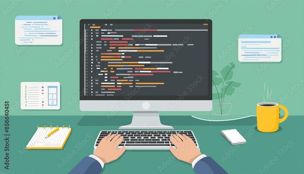 Poster computer, design, programmer, programming, code, graphics, generative ai