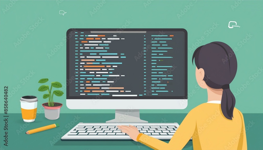 Poster computer, design, programmer, programming, code, graphics, generative ai