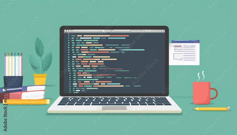 Poster computer, design, programmer, programming, code, graphics, generative ai