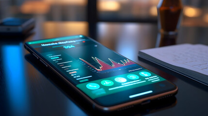 Smartphone displaying a mobile banking app with e-payment options