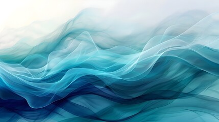 Fototapeta premium Elegant Flowing Abstract Background in Shades of Blue and Green