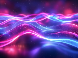 Fototapeta premium Captivating Futuristic Neon Backdrop with Vibrant Gradient Lines for Digital Art and Branding