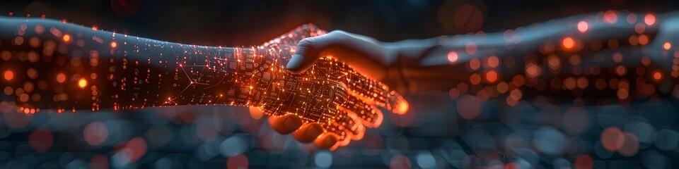 and Human Symbolic Handshake on a Futuristic Stage
