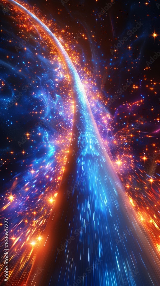 Canvas Prints an abstract neon light background with blurs for speed.