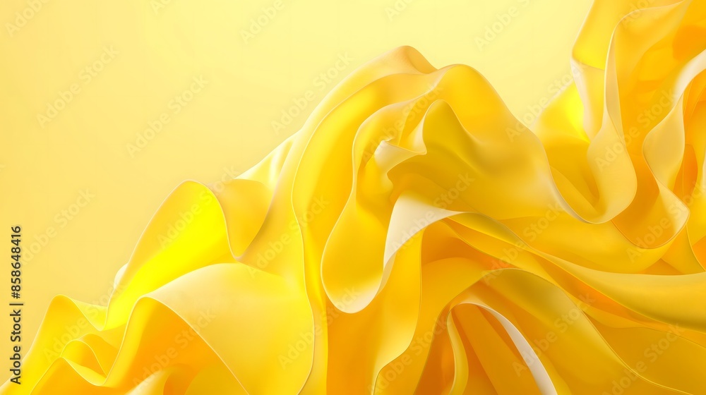 Poster 3. **prompt 3:** illustrate a captivating 3d scene depicting twisted yellow shapes with a focus on r