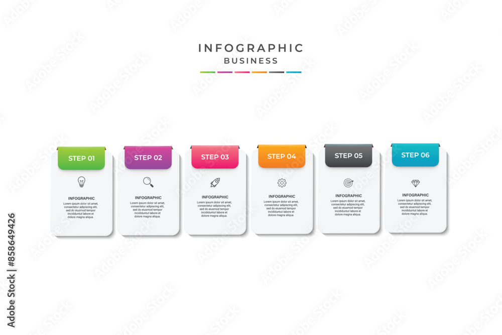 Poster vector infographic label design template with icons and 6 options or steps. can be used for process 