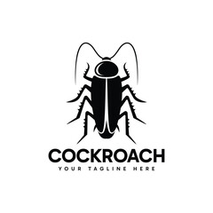 Abstract cockroach logo design with minimalist concept.