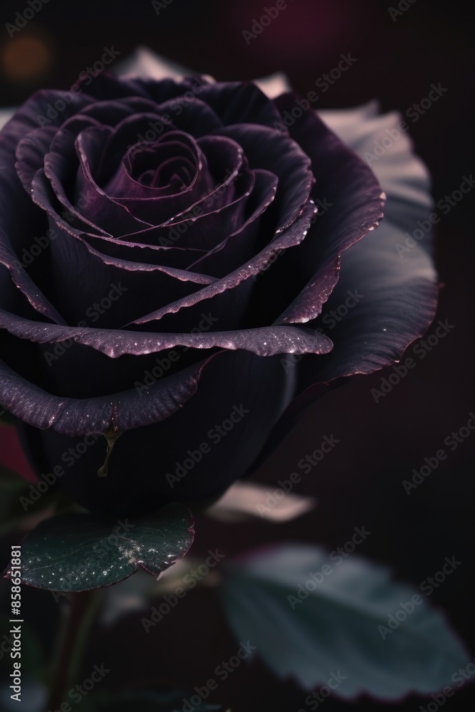 Wall mural close-up purple rose flower