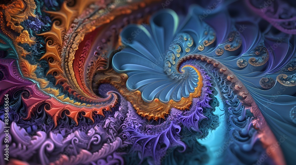 Poster 2. **prompt 2:** design an awe-inspiring fractal artwork characterized by ultra-realistic detail and