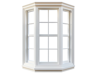 A white window with a white frame and white panes